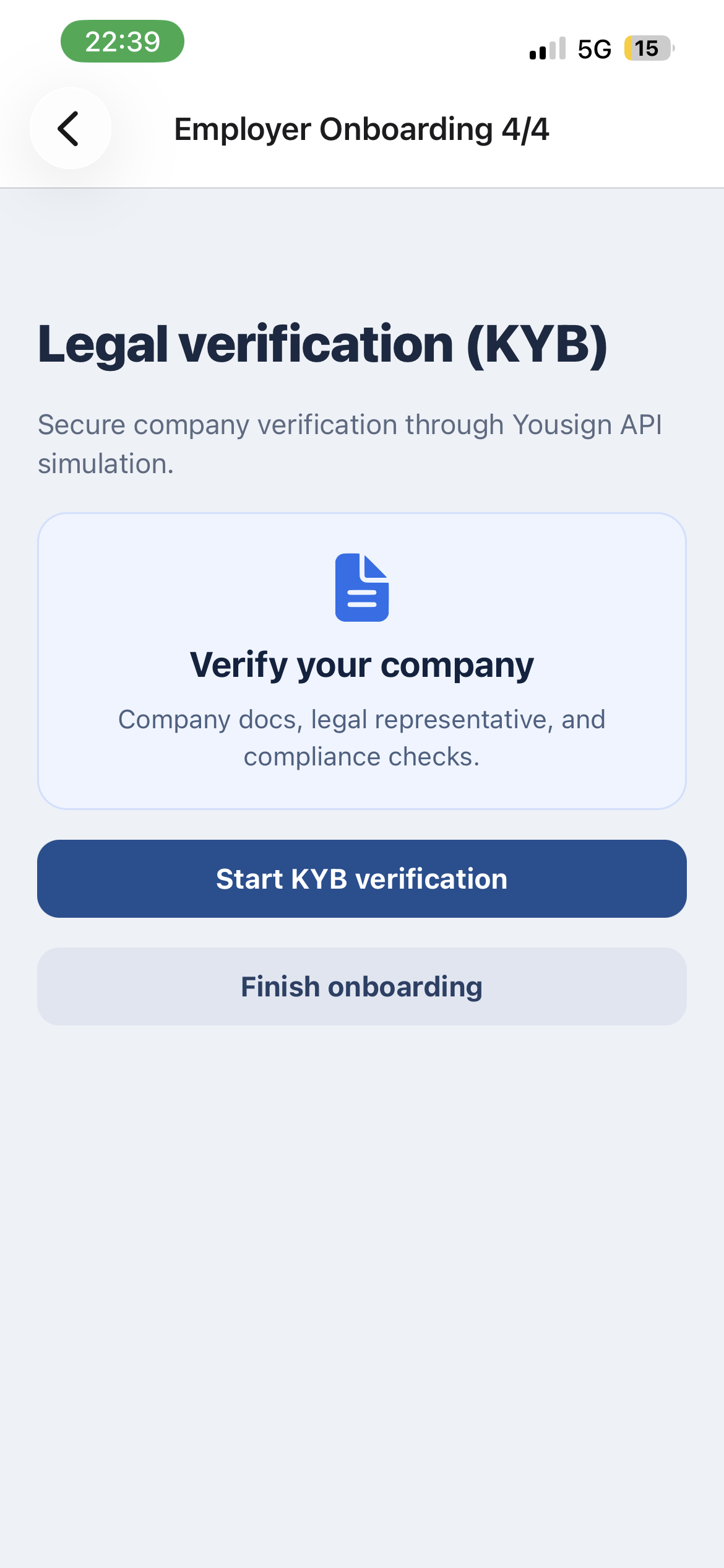 Employer onboarding step 4